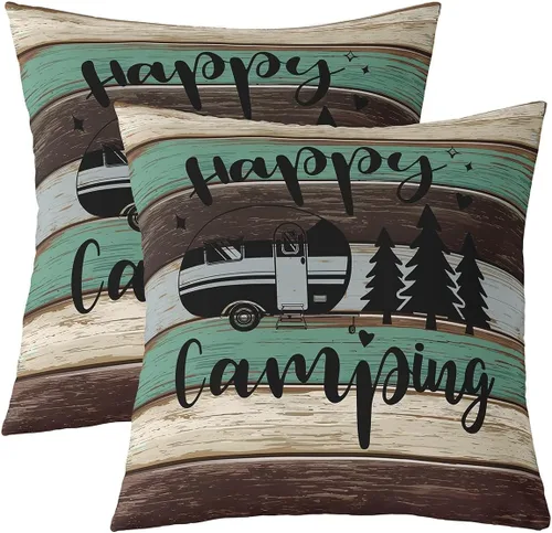 Vista 11 de Funda de almohada reversible con estampado para cama o sofá, decoración de coche de campamento, funda de cojín decorativa de granja occidental de 16