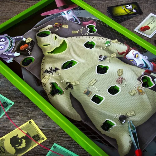 Vista 6 de Operación: Juego de mesa Disney Pesadilla Antes de Navidad Juego de mesa coleccionable Con Oogie Boogie y arte de Pesadilla Antes de Navidad