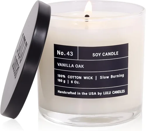 Vista 69 de Lulu Candles After Dark - Teca Caoba Vela Perfumada de Soja de Lujo en Frasco Vertida a Mano en los EE.UU. Altamente Perfumada y Duradera