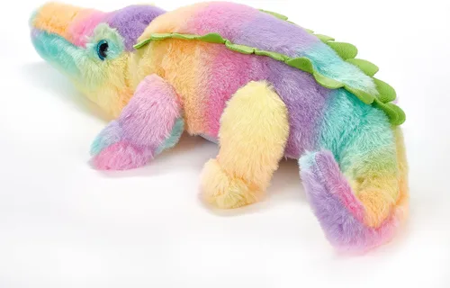 Vista 7 de The Petting Zoo Peluche de cocodrilo, animales del zoológico Ombrez, juguete de peluche de cocodrilo del zoólogo arcoíris, 22 pulgadas