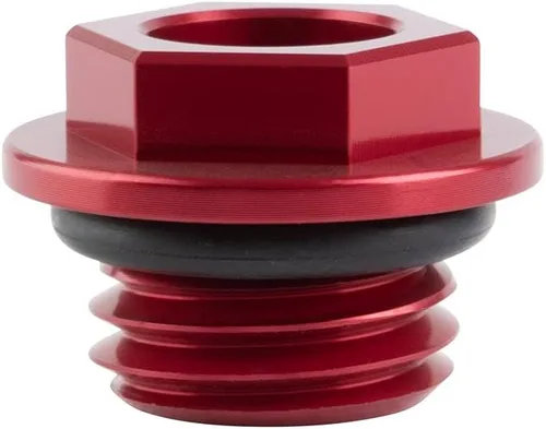 Vista 3 de Tusk Tapón de llenado de aceite rojo compatible con Honda CR250R 1987-2007/CRF450R 2002-2016