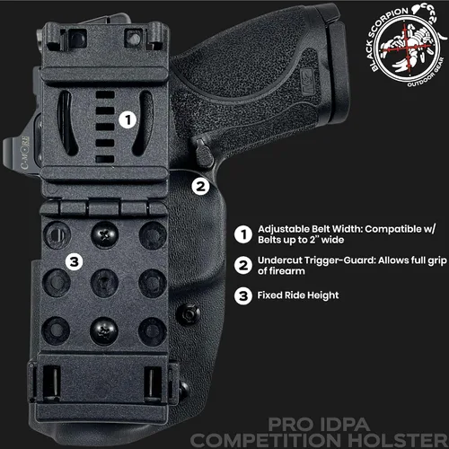 Vista 7 de Funda de competición Black Scorpion Gear Pro IDPA para GL 19, GL 19X, GL 23, GL 32
