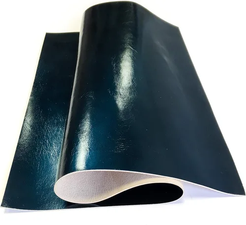 Vista 19 de Piel de cordero metálica azul claro real: material de cuero genuino brillante para costura, manualidades y fabricación de joyas