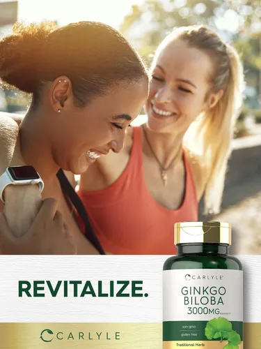Vista 7 de Carlyle Ginkgo Biloba 3000mg 400 tabletas Suplemento herbario sin OMG, sin gluten