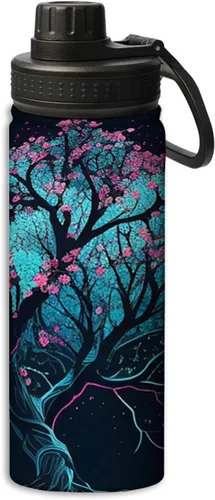 Vista 13 de Botellas de agua aisladas de 18 onzas, con estampado de mal de ojo, botella de agua deportiva aislada de doble pared a prueba de fugas, taza térmica