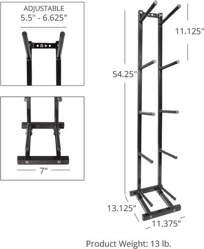 Vista 6 de Titan Fitness Árbol de almacenamiento de bolas medicinales ajustable, capacidad para 5 pelotas medicas para entrenamiento de fuerza, conductor