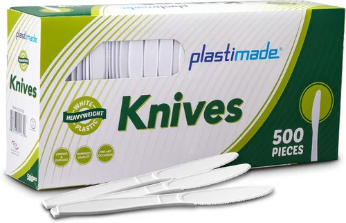 Vista 14 de Tenedores de plástico blanco, 500 unidades, tenedores desechables extrapesados, cubiertos de plástico a granel sin BPA para fiestas, bodas, catering