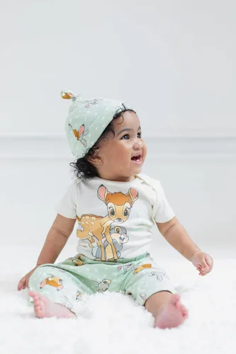 Vista 3 de Disney Marie Bambi Thumper - Conjunto de 3 piezas para bebés y niñas overol de moda con diadema