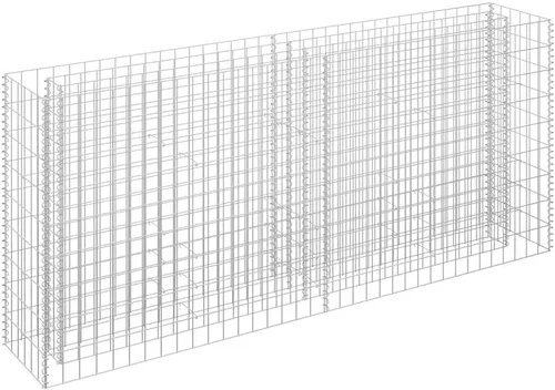 Vista 15 de vidaXL Gabion - Maceta elevada para pared, jardín, césped, patio, jardín, jardín, jardín, jardín, jardín, flores, acero galvanizado, 35.4 x 35.4