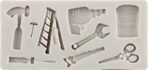 Vista 4 de Herramientas manuales de silicona, herramientas de construcción, moldes de fondant de chocolate, moldes de llave combinada, moldes para decoración