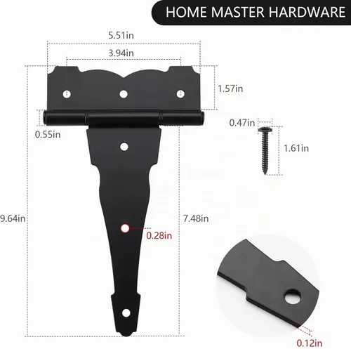 Vista 4 de HOME MASTER HARDWARE Bisagras de puerta resistentes de 8 pulgadas, paquete Negro