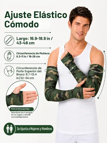 Vista 2 de Bememo - 10 pares de mangas de brazo unisex elásticas con protección UV para brazos, mangas de seda de hielo, mangas de enfriamiento para brazos