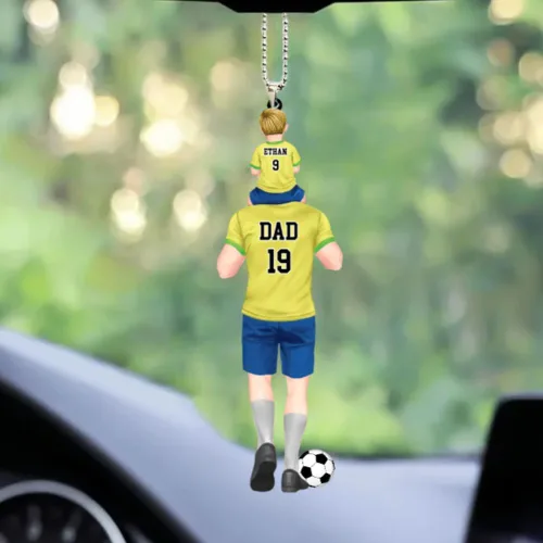 Vista 20 de Adorno de fútbol personalizado, adorno de Navidad de jugador de fútbol personalizado con nombre y número, regalo deportivo único para hombres