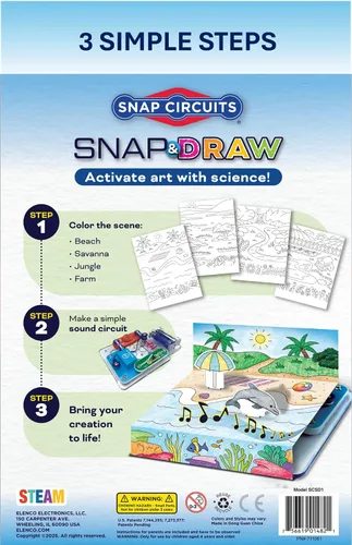 Vista 6 de SNAP CIRCUITS Snap & Draw STEM STEAM - Juguete de arte y ciencia para niños