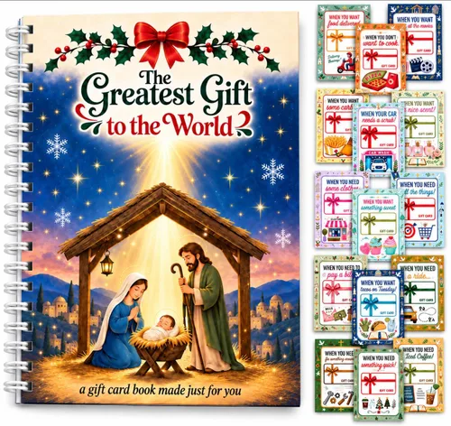 Vista 17 de Libro de tarjetas de Navidad de regalo para adultos, regalo vintage de Papá Papá Noel de Navidad