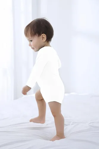 Vista 7 de GUISBY Body unisex de rayón de bambú a presión para bebé, manga larga con puños y mitones