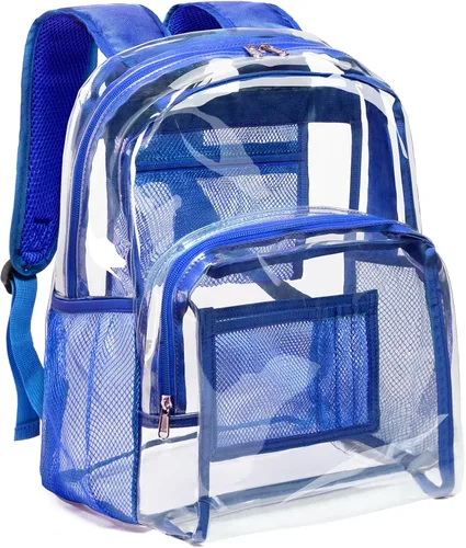 Vista 16 de Vorspack Mochila Transparente Resistente - Gran Mochila Transparente para Libros, Mochila Transparente para Trabajo Universitario, Negro, Grande
