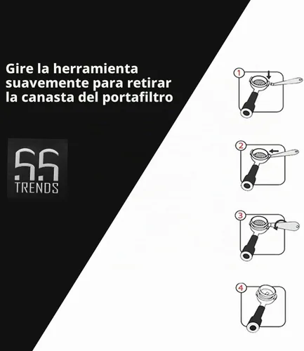 Vista 2 de Herramienta de extracción de cesta de portafiltro, de acero inoxidable, para café, removedor de cestas, accesorios de limpieza