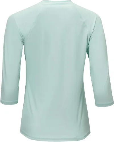 Vista 2 de UV SKINZ Camiseta de natación y sol con cuello en V para mujer con protección solar UPF 50+, camiseta de natación modesta, camisetas de natación