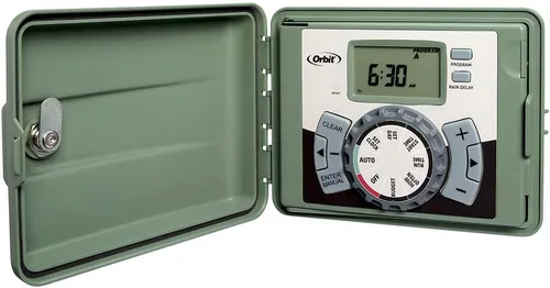 Vista 16 de Orbit 27894 - Temporizador/controlador de rociadores para interiores y exteriores de 4 estaciones Logic de fácil configuración La lógica de fácil