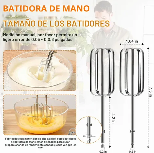Vista 6 de Accesorios de batidor para batidora de mano compatibles con Hamilton Beach, batidor de repuesto, gancho para masa, varilla para mezclar, piezas