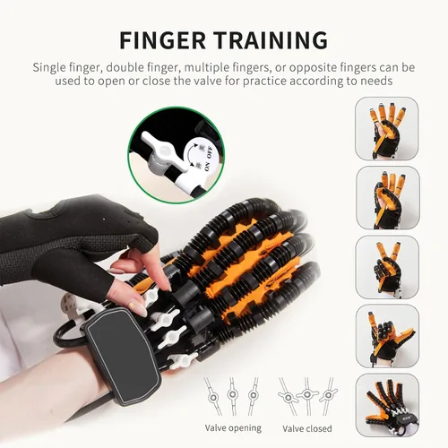 Vista 4 de GAOXIAO Función de dedo y mano Entrenador de rehabilitación Robot Rehabilitación Guantes inteligentes Recuperación Equipo de ejercicio Accesorios