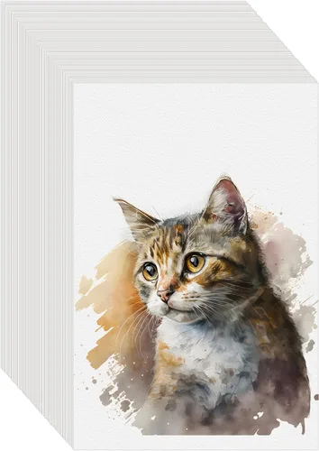 Vista 12 de 100PCS 2.5x3.5 Watercolor Paper Bulk, 140lb/300g Cold Press Thick Water Color Paper Pad for Child Adult, White Art Paper for Drawing Painting
