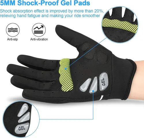 Vista 2 de Guantes de ciclismo para hombresmujeres-almohadilla de gel de 0.197 in guantes antideslizantes de bicicleta de carretera para MTB ciclismo