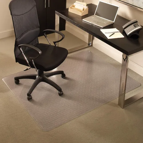 Vista 10 de Tapete para silla de pelo mediano, rectangular de 46 x 60 pulgadas con borde, borde biselado de vinilo transparente