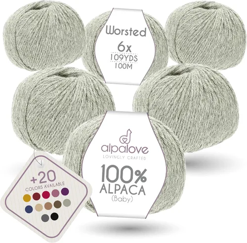 Vista 46 de Set de Lana Abultada (6 x 50 g) Súper Suave de Alpaca Bebé para Tejer Antracita 300 Metros