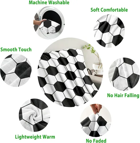 Vista 3 de KING DARE Manta de fútbol – Manta de forro polar suave para niños, regalos únicos de fútbol para niños y niñas de 6 a 12 años, 40 x 50 pulgadas