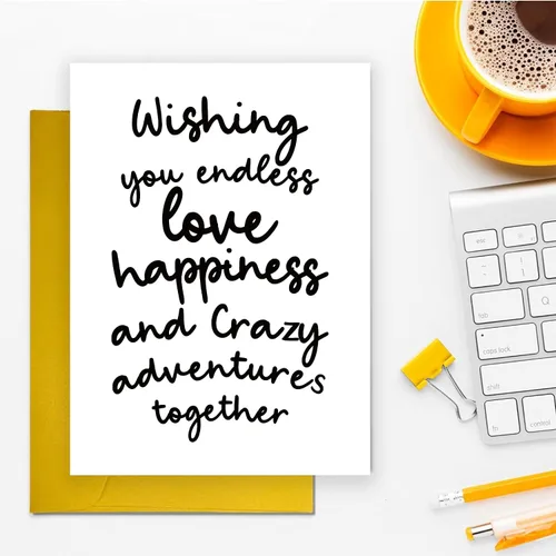 Vista 4 de UUEFKTN Divertidas tarjetas de compromiso de boda para amigos, tarjeta de felicitación para recién casados, tarjeta ecológica de felicitación