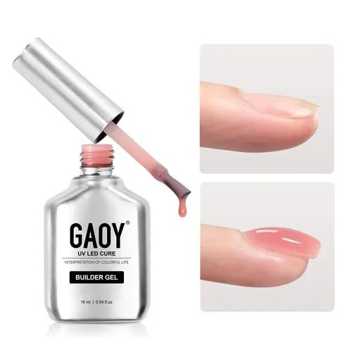 Vista 15 de GAOY - Gel de construcción para uñas, fortalecedor de uñas de 16ml en una botella, gel duro para extensión de uñas, esmalte de uñas de secado al UV