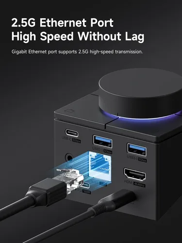 Vista 7 de Concentrador USB C de Hagibi con botones de acceso directo, estación de acoplamiento RGB tipo C con HDMI 4K@60Hz, PD de 100W, USB-C de 5Gbps, 2
