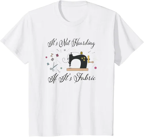 Vista 34 de It's Not Hoarding If Its - Camiseta de costura para acolchado, Blanco, S
