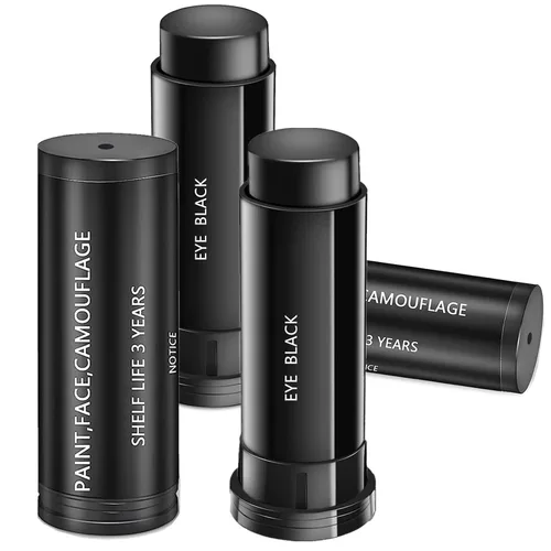 Vista 9 de Go Ho Palo negro para deportes, pintura facial negra fácil de colorear, fútbol negro ojo/béisbol/sóftbol/lacrosse, hipoalergénico, antirreflejos