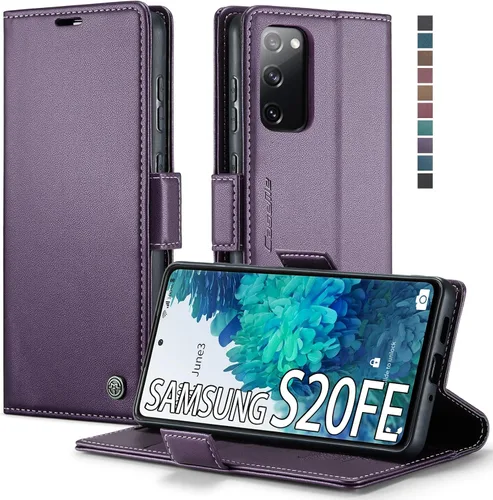 Vista 9 de Funda tipo cartera para Samsung Galaxy S20 FE 5G, con soporte magnético, de piel, con tarjetero de identificación y tarjeta de crédito para Samsung