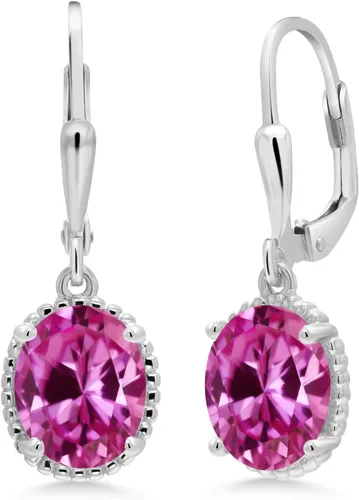 Vista 168 de Gem Stone King Aretes colgantes de gota para mujer, plata de ley 925, piedra natal ovalada de 0.354 x 0.276 in, joyería fina, regalos para ella
