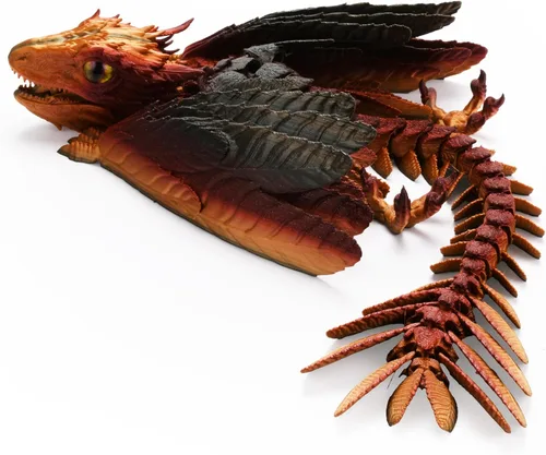 Vista 9 de Guwewu Wyvern Emplumado, Dragón Fidget Articulado Impreso en 3D - Azurewing