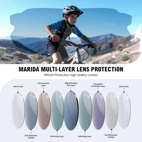 Vista 6 de MARIDA Kids Sunglasses Youth Baseball Sun Glasses, UV400 Protection Sports Cycling Glasses for Youth Boys Girls 10-16