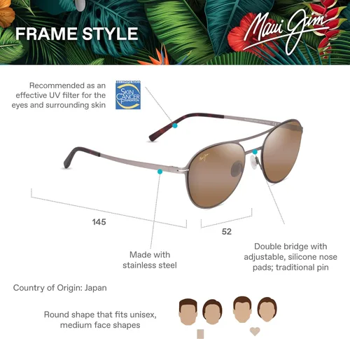 Vista 6 de Maui Jim Gafas de sol redondas Half Moon