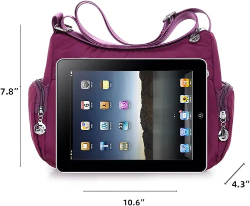 Vista 7 de Mudono Bolso cruzado para mujer, de nailon, amplio y de gran capacidad, bolso de viaje ligero