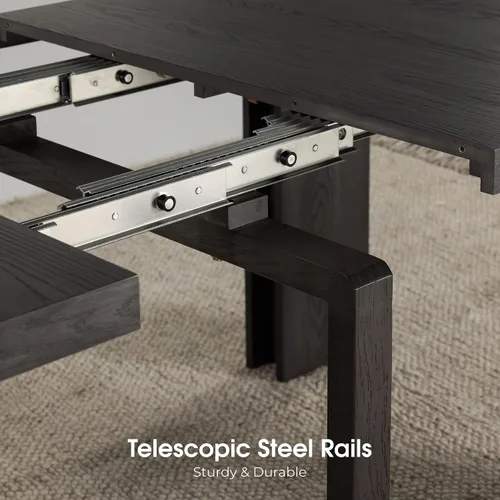 Vista 4 de Transformer Table - Mesa de comedor extensible de madera maciza, asientos 2-12, mesa de comedor expandible, muebles que ahorran espacio, muebles