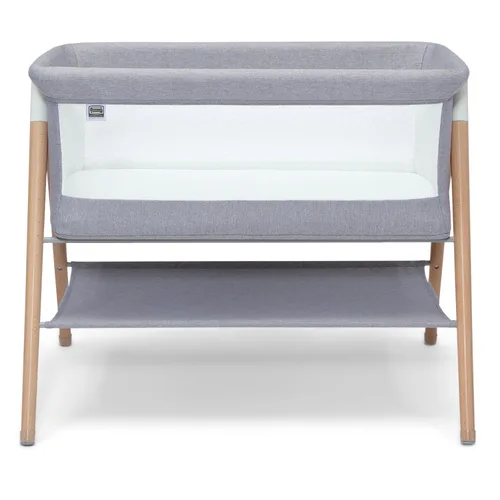 Vista 8 de Delta Children Simmons Kids Koi by The Bed Moisés con malla transpirable y patas de madera de haya natural, gris paloma