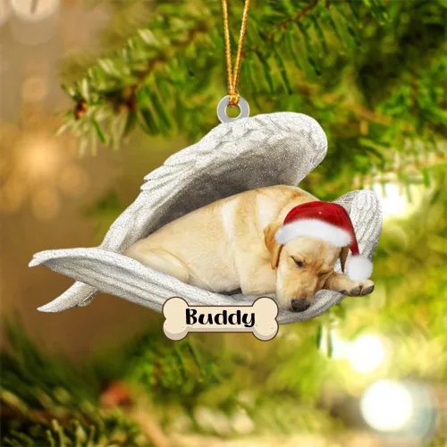 Vista 121 de Afghan Hounds - Adorno de Navidad con alas de ángel durmiente, recuerdo personalizado para perros 2024, adorno de forma acrílica, regalos