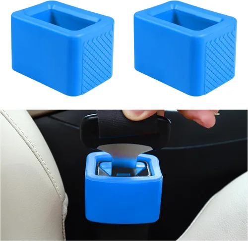 Vista 7 de 2 soportes de hebilla para cinturón de seguridad, hebilla de silicona para cinturón de seguridad para hacer soporte de receptáculo para fácil