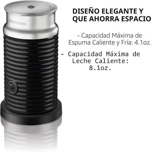 Vista 4 de Nespresso Aeroccino 3 Espumador de Leche, Negro, Acero