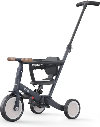 Vista 9 de newyoo Triciclos para niños pequeños de 1 a 3 años, bicicleta de equilibrio para bebés, regalo de Navidad y cumpleaños para niños y niñas, triciclo