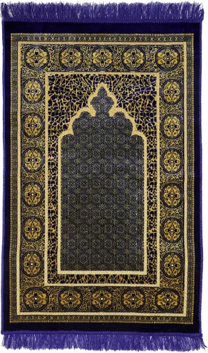 Vista 13 de Alfombra de oración – Alfombra turca Janamaz Sajada de felpa suave para hombres y mujeres, alfombrilla de oración lisa y sólida, regalo de Ramadán