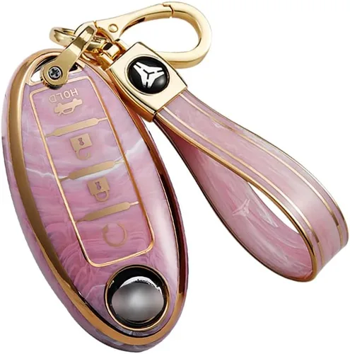 Vista 11 de ontto Compatible con Nissan Smart Remote Key Fob Cover Full Protection Marble Pattern Key Case Azul, Azul